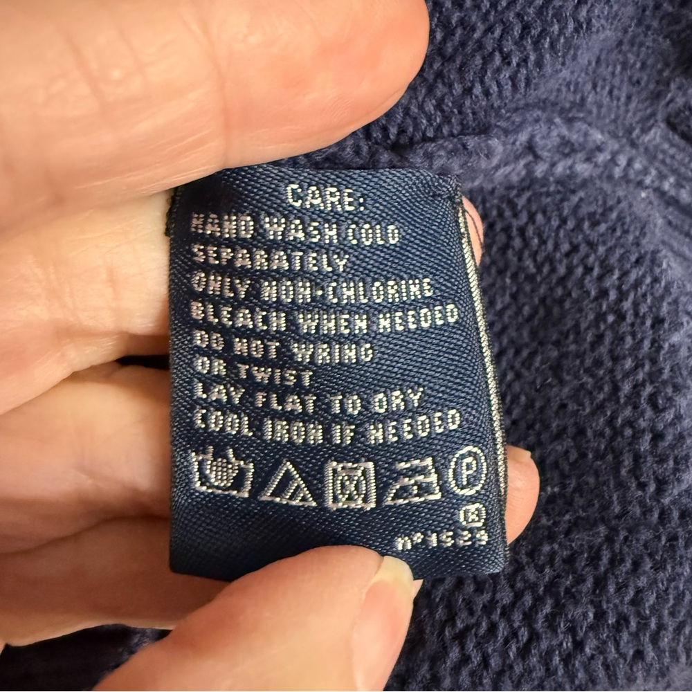Vintage Ralph Lauren Sport zip up blue mock neck sweater with logo size small - Picture 11 of 12
